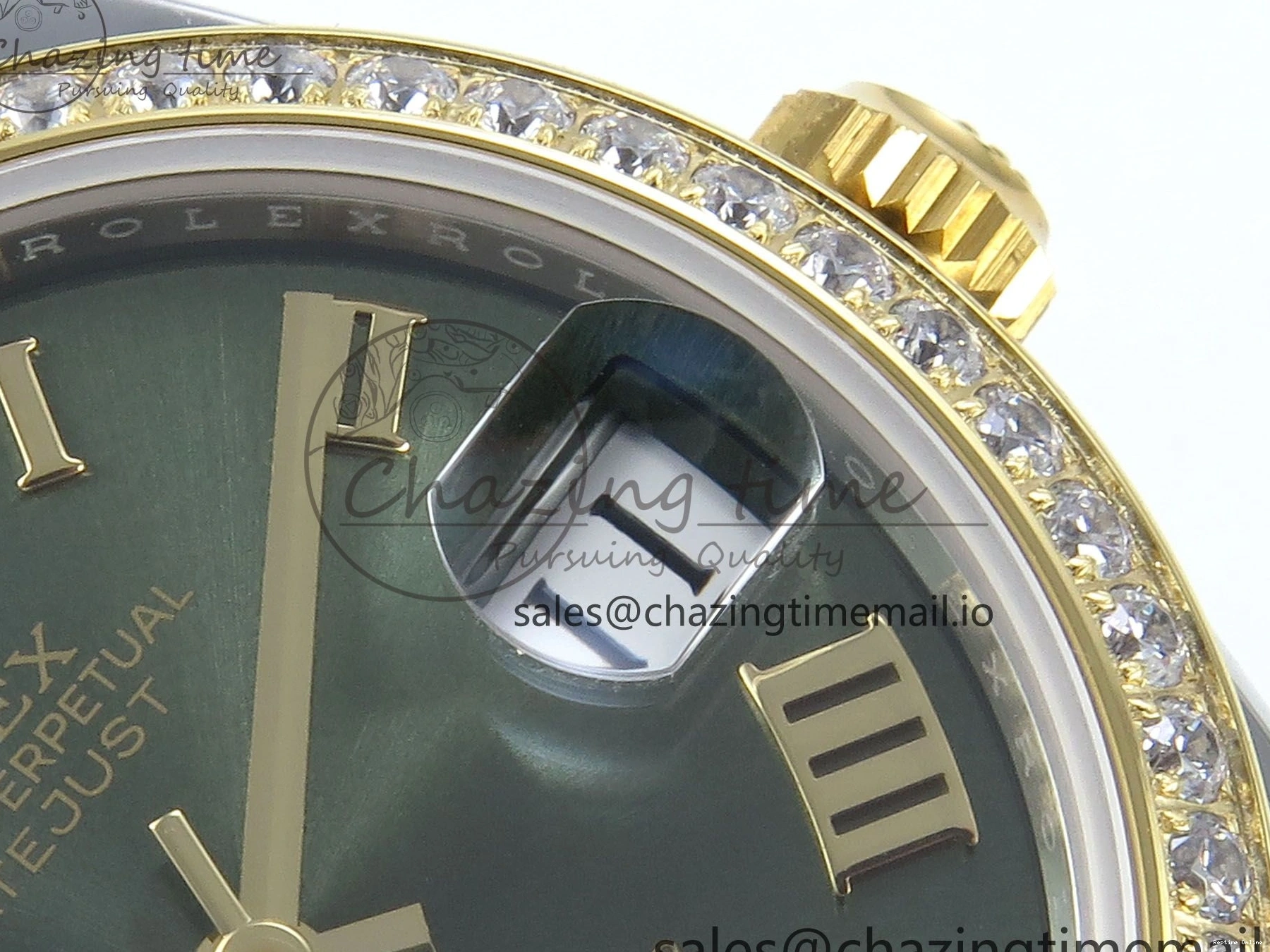 0403 StreetReady DateJust 31 278383RBR ARF 1:1 Best Edition 904L Steel Green Roman Diamonds Dial Diamonds Bezel on SS YG Jubilee Bracelet ETA 418